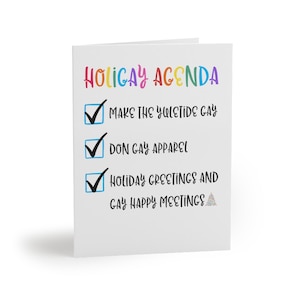 Jeu de cartes de Noël LGBT Cartes de voeux de Noël gay lesbiennes bisexuelles Holigay Gay Agenda Gay Card - Boutique queer