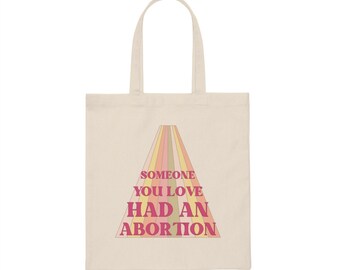 Pro-Choice Cotton Canvas Tote Bag: Retro Feminist Design