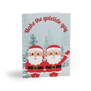 Jeu de cartes de Noël LGBT Make the Yuletide Mr and Mr Two Grooms Cartes de voeux de Noël gay bisexuelles Gay Card - Boutique queer