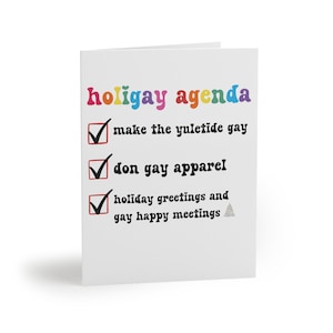 Ensemble de cartes de Noël LGBT Cartes de vœux de Noël bisexuelles gays lesbiennes Holigay Agenda gay Carte gay - Boutique appartenant à des Queers