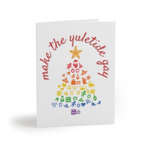 Jeu de cartes de Noël LGBT Cartes de voeux de Noël gay lesbiennes bisexuelles Make the Yuletide Gay Card - Boutique queer
