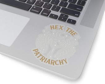 Hex The Patriarchy Feminist Sticker Witchy Mystic Boho Moon Vinyl Laptop Decal Feminism Women's Rights