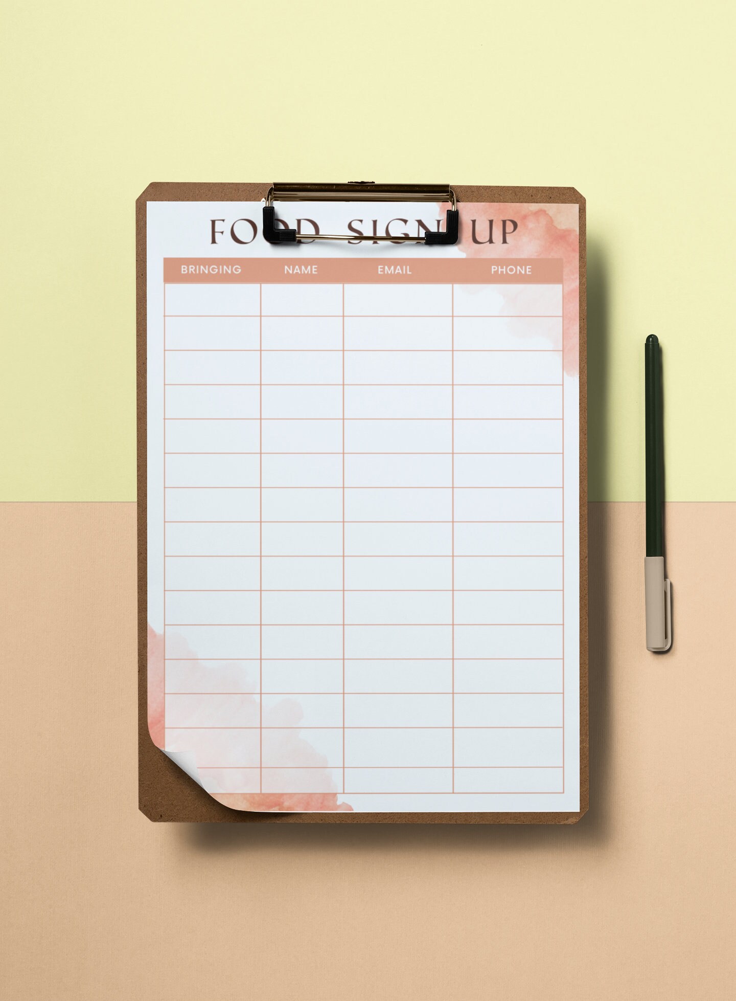 Customizable Sign up Sheet Template: Craft Fair, Potluck, Events (PDF ...