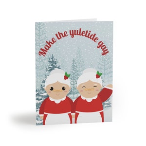 Jeu de cartes de Noël LGBT pour Mme et Mme Two Brides, cartes de voeux de Noël gay lesbiennes bisexuelles Gay Card - Boutique queer
