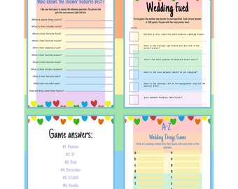 LGBT BRIDAL SHOWER Games Bundle, Lesbian Wedding Shower Game, Instant Download Shower Game, Printable, pride theme, gender neutral, same sex