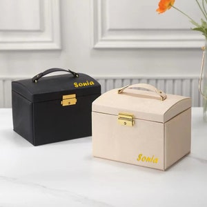 Jewelry Box 3 Tier Organizer met laden, spiegel en Lock.Case voor horloges, armbanden, oorbellen, ringen en kettingen. Geschenken voor vrouwen vrouw