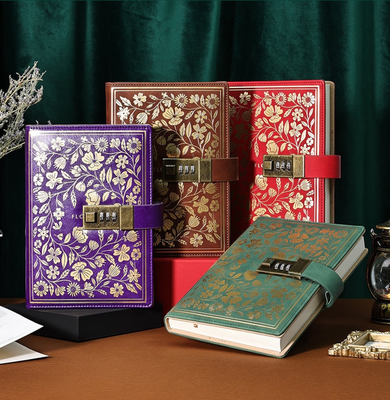 Locked Diary,journal With Lock for Women Leather Notebook ,password ...