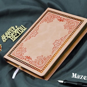 Handgemaakte vintage dagboek, PU-leer vintage dagboek, PU-leer hardcover retro reisdagboek met reliëf, notitieboekje, gepersonaliseerd cadeau