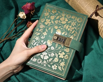Locked Diary,Journal with Lock for Women Leather Notebook ,Password Locking Personal Planner, Personalize Gift for Women Girls Teens