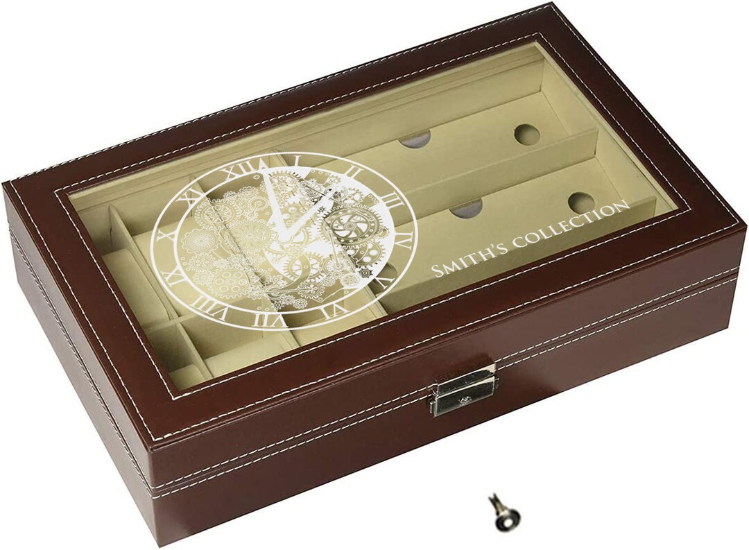 Engraved Watch Box for Men Leather 6 Watch and 3 Etsy