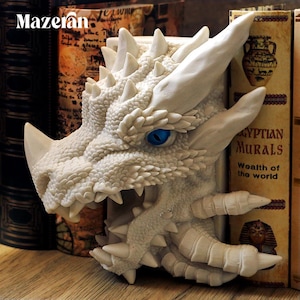 3Dドラゴン装飾ブックエンド、ファンタジー棚装飾コーナー、中世ヴィンテージドラゴンブックエンドストッパー、本棚の彫像装飾