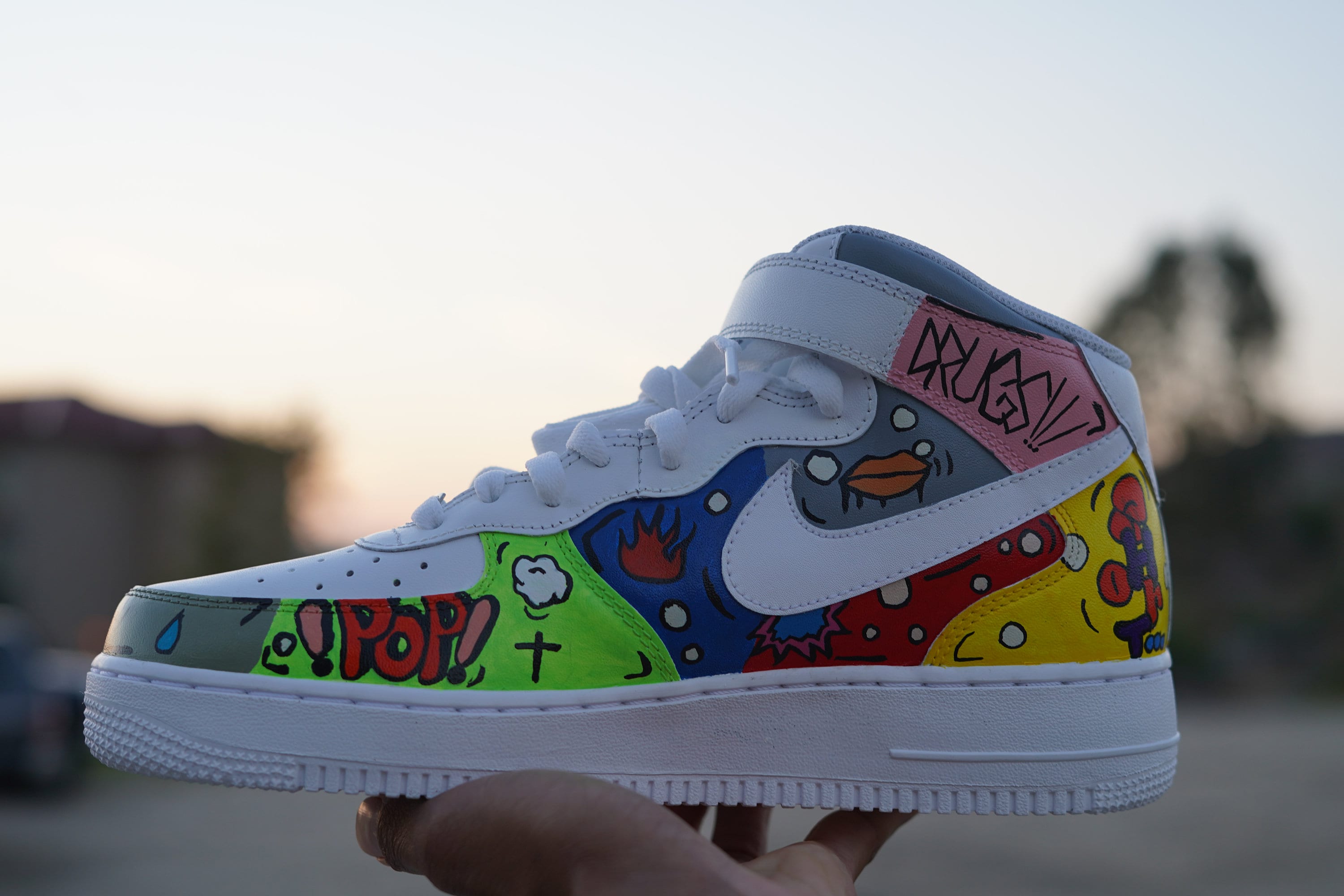 Nike Air Force 1 Airbrush Custom Graffiti Painted Shoes Art 