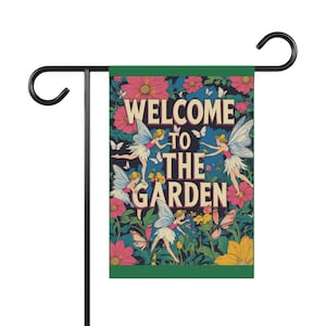 Secret Garden Banner: Vintage Fairy Crossing Outdoor Decor