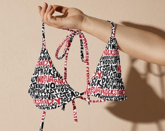 No Doubt Inspired Bikini Top: Gwen Stefani Rock Steady Print Swimwear, Top Only