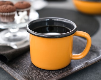 Enamel Mug | Handmade Enamel Mug for Camping and Kitchen | Camping Mug | Travel Mug | Outdoor Mug | Metal Mug | Mug Gift | Unique Gift Idea