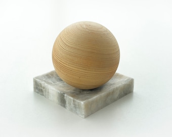 Handmade Beech Wooden Ball and Marble Dish Set | Versatile Massage Ball And Marble Tray | Unique Handmade Decor Set | Handcrafted Home Decor
