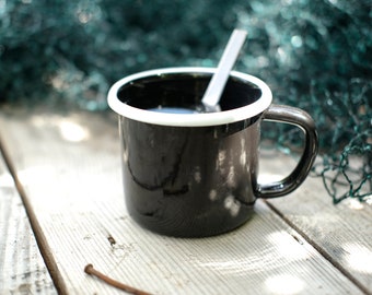 Enamel Mug | Handmade Enamel Mug for Camping and Kitchen | Camping Mug | Travel Mug | Outdoor Mug | Metal Mug | Mug Gift | Unique Gift Idea