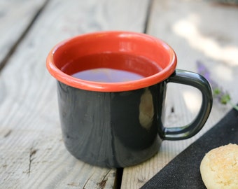 Enamel Mug | Handmade Enamel Mug for Camping and Kitchen | Camping Mug | Travel Mug | Outdoor Mug | Metal Mug | Mug Gift | Unique Gift Idea