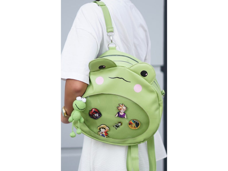 Frog Ita Bag Cute Kawaii Backpack Handpainted Frog Etsy Ireland