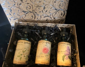 Custom Limited Edition Flower Tincture Gift Set: Three, 2 ounce bottles of your choice