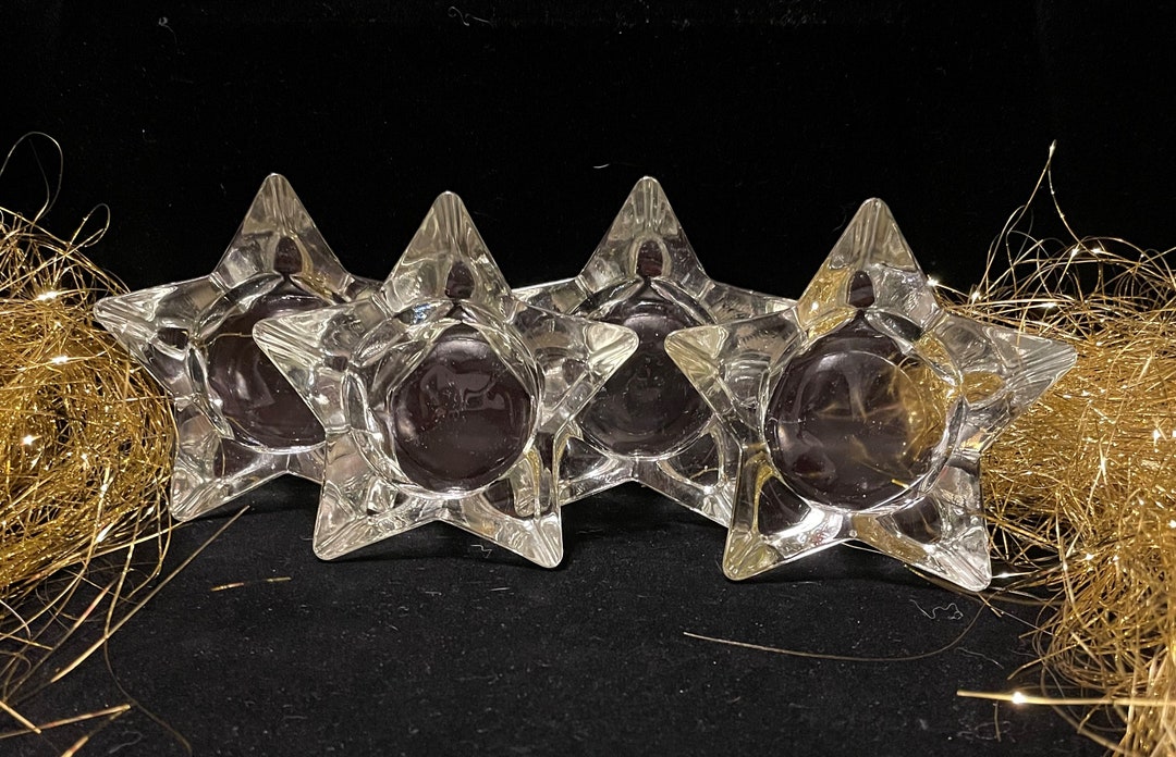Vintage Glass Star Shaped Tea Light Candle Holders for Ritual Etsy