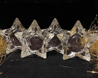 Vintage Glass Star Shaped Tea Light Candle Holders for Ritual Corners Altar Tool