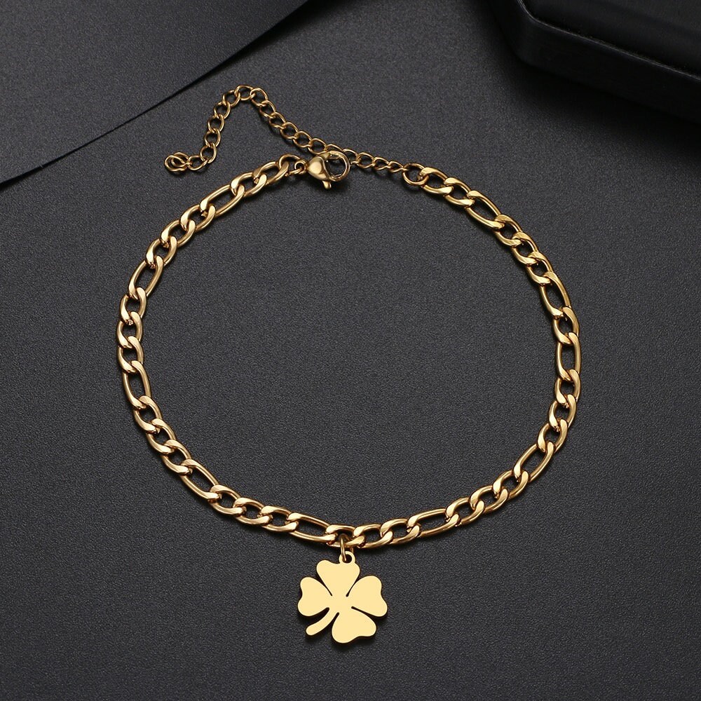 Tobillera de acero inoxidable para mujer de oro y plata de Etsy España