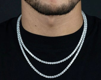 Tennis Necklace Men - Etsy UK
