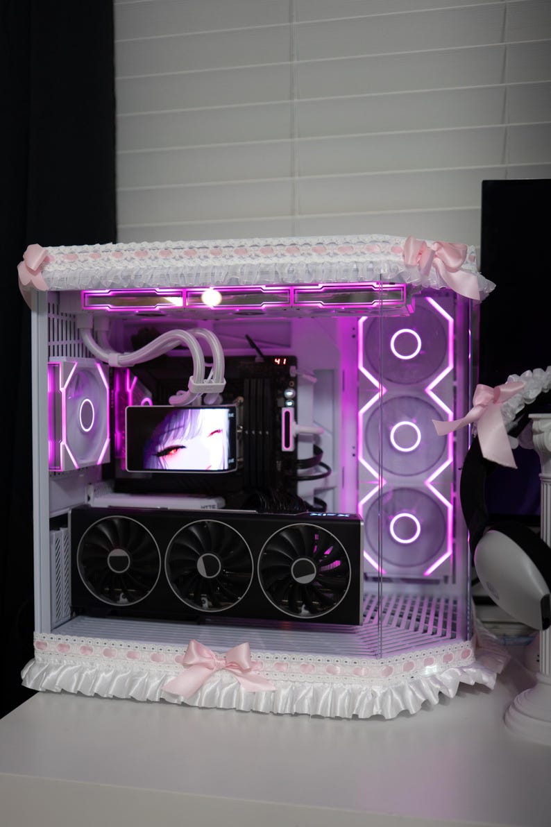 Coquette Lace Trim - Pink & White PC Case Mod for HYTE Y70/Y60 - Etsy