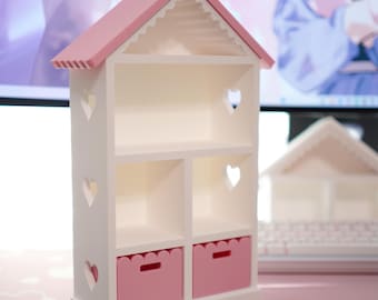 White Coquette Dollhouse Shelf – Miniature Display for Calico Critters
