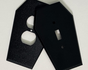 Coffin Light Switch Cover & Outlet Plate, Gothic Home Decor, Witchy Room Makeover, Spooky Wall Plate Set, Vampire Aesthetic, Horror Gift