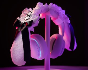 Cute Bunny Ear Headband Cover for Gaming Headphones | Coquette Bow Attachment