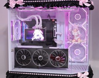 Gothic Lace Trim - Pink & White PC Case Mod for HYTE Y70/Y60
