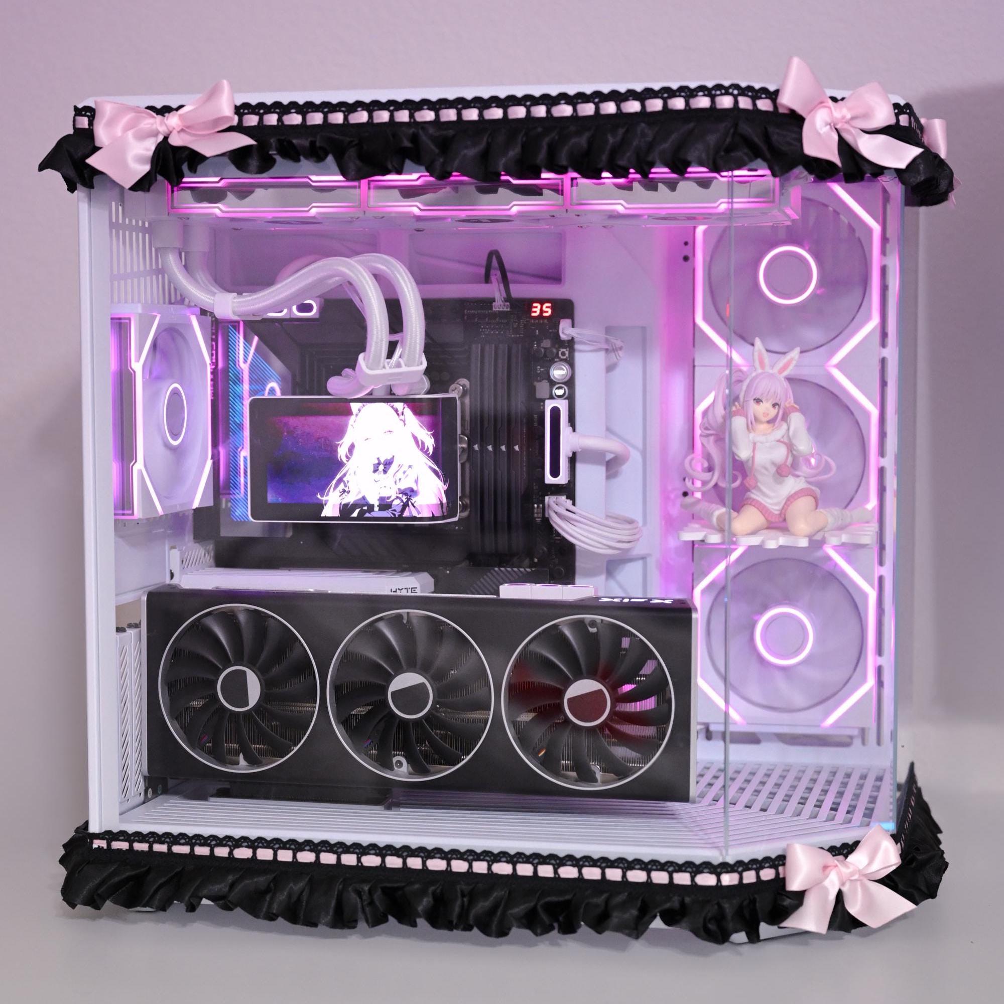 Gothic Lace Trim - Pink & White PC Case Mod for HYTE Y70/Y60