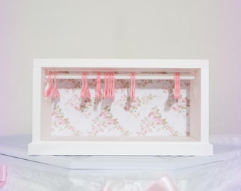 Coquette Miniature Closet | Floral Dollhouse Wardrobe with Heart Hangers
