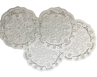 Paper Doilies 4"  Silver Foil Doilies  Paper Ephemera Junk Journal Scrapbooking  Ships In 1 Business Day