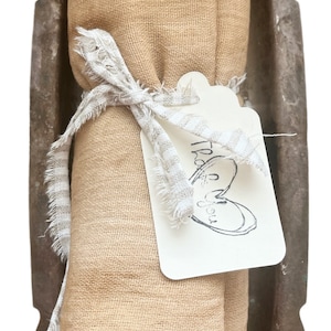 Flour Sack Primitive Tea Stained &  Sun Dried  Flour Sack Towel  Farmhouse Towel  Gift Wrap Junk Journal  Ships In 1 Business Day