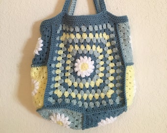 Daisy Granny Square Bag PATTERN, granny square bag, crochet granny square bag, daisy crochet, crochet bag, crochet handbag, crochet pattern