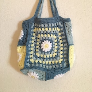 Daisy Granny Square Bag PATTERN, granny square bag, crochet granny square bag, daisy crochet, crochet bag, crochet handbag, crochet pattern