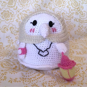 Patrón de crochet para amigurumi de enfermera de la peste: Peluche blando (patrón PDF)