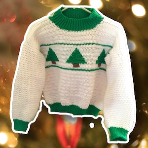 Crochet Christmas Tree Sweater PATTERN, Christmas Pullover, Ugly Christmas Sweater, Christmas Crochet Pattern, Crochet Sweater Pattern