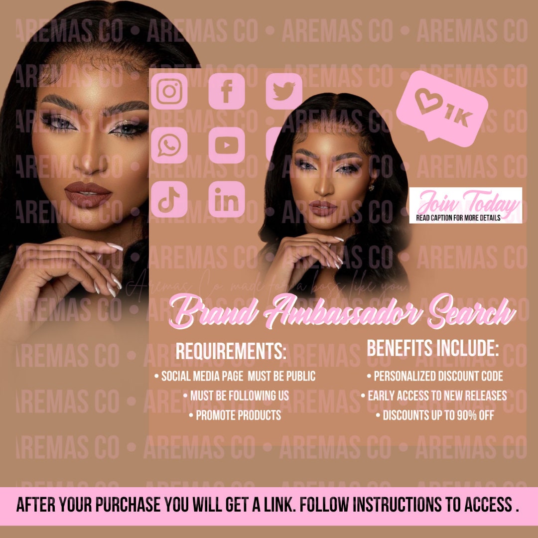 Brand Ambassador Flyers, Content Flyers, Pink and Brown Aesthetics