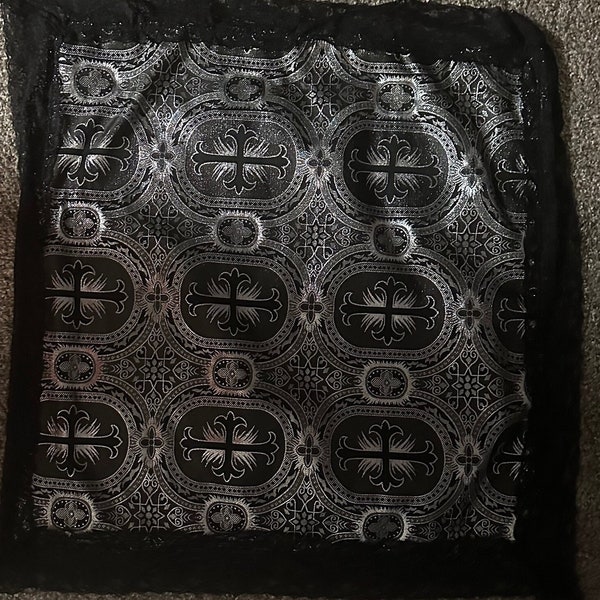 Black n silver ecclesiastical lap scarf