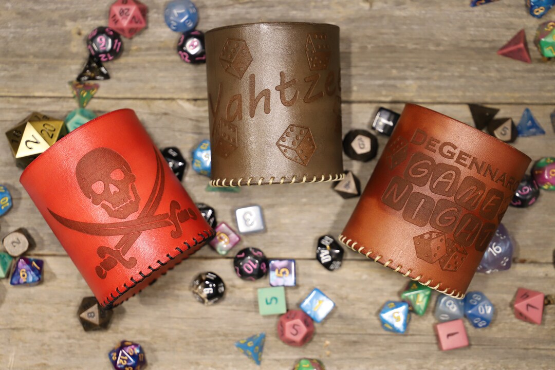 Dice Cups Leather Custom Personalized Dnd TTRPG Game Etsy