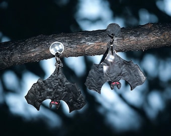 Hanging Bat Acrylic Earrings