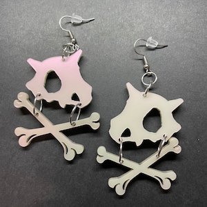 Q Bone Crossbones Acrylic Earrings