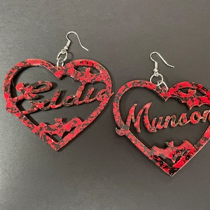 Eddie Bat Heart Acrylic Earrings