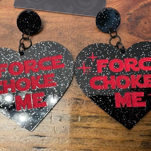 Force Choke Me Acrylic Space Earrings