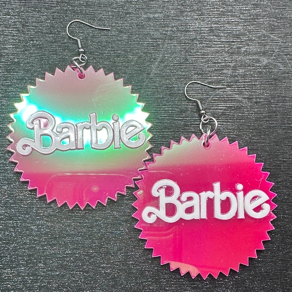 Pink Sticker Acrylic Earrings