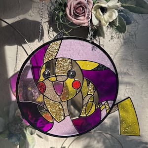 Acrylic Stained Glass Yellow Guy Suncatcher